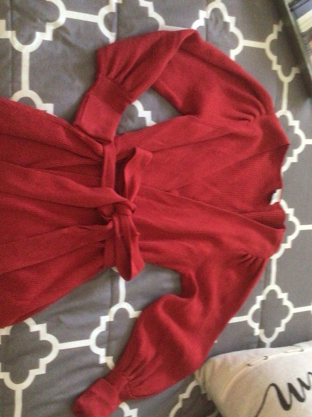 CAbi Rust Red Ribbed Knit Top